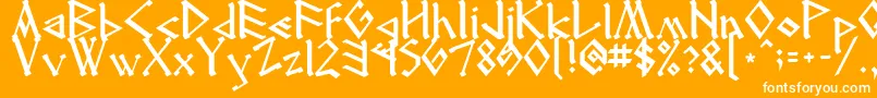 Runenglish2 Font – White Fonts on Orange Background