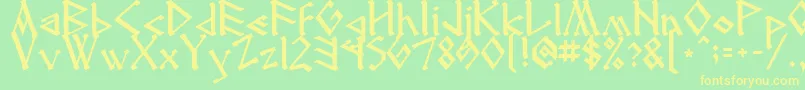 Runenglish2 Font – Yellow Fonts on Green Background
