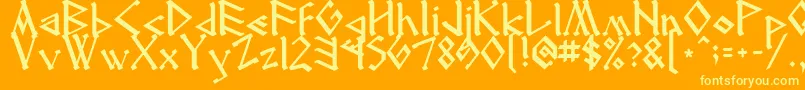 Runenglish2 Font – Yellow Fonts on Orange Background