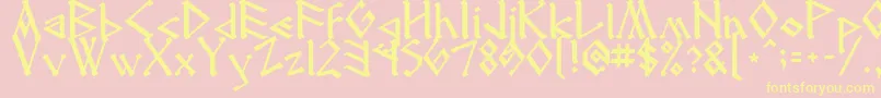 Runenglish2 Font – Yellow Fonts on Pink Background