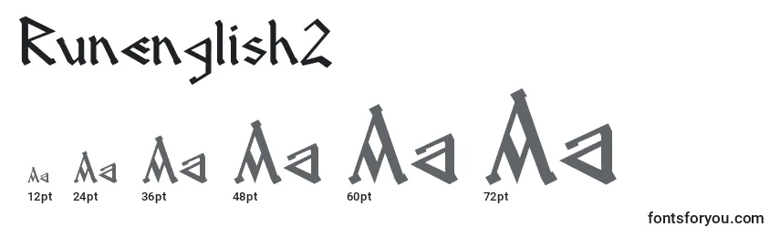 Größen der Schriftart Runenglish2