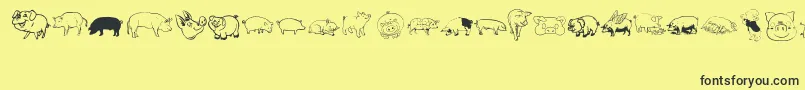 Pigrules Font – Black Fonts on Yellow Background