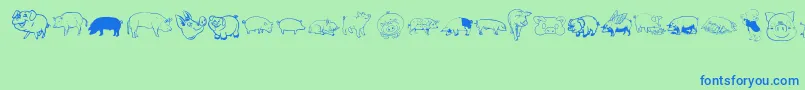 Pigrules Font – Blue Fonts on Green Background