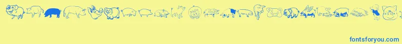 Pigrules Font – Blue Fonts on Yellow Background
