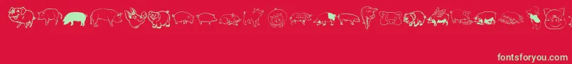 Pigrules Font – Green Fonts on Red Background