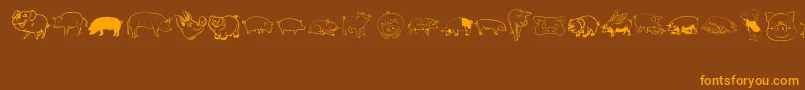 Шрифт Pigrules – оранжевые шрифты на коричневом фоне