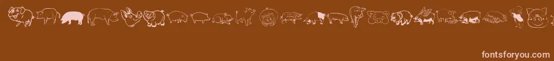 Police Pigrules – polices roses sur fond brun