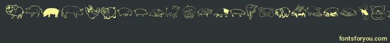 Fonte Pigrules – fontes amarelas em um fundo preto