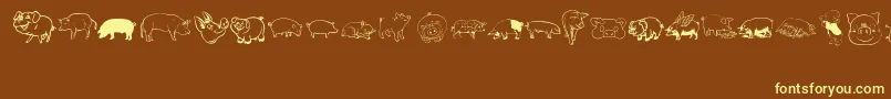 Pigrules Font – Yellow Fonts on Brown Background