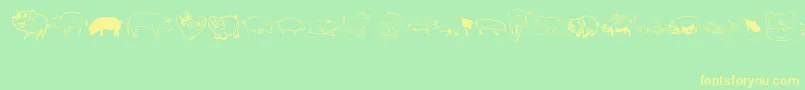 Pigrules Font – Yellow Fonts on Green Background