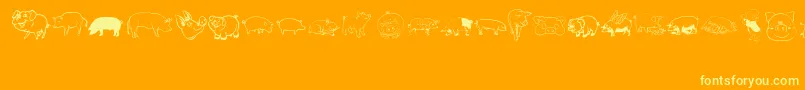Pigrules Font – Yellow Fonts on Orange Background