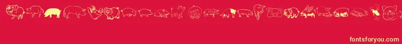 Pigrules Font – Yellow Fonts on Red Background