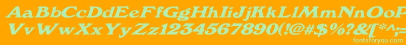 Windsordemi.FogWdItalic Font – Green Fonts on Orange Background