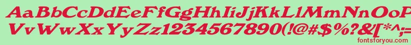 Windsordemi.FogWdItalic Font – Red Fonts on Green Background