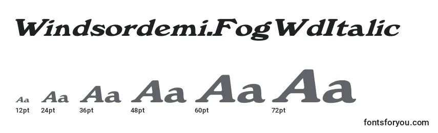 Windsordemi.FogWdItalic Font Sizes