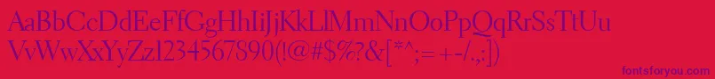 ElectraLtDisplay Font – Purple Fonts on Red Background