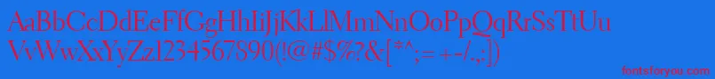 ElectraLtDisplay Font – Red Fonts on Blue Background