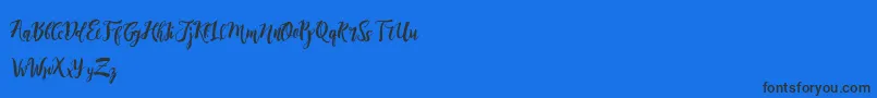 DirtylineRisingBrushFree-Schriftart – Schwarze Schriften auf blauem Hintergrund
