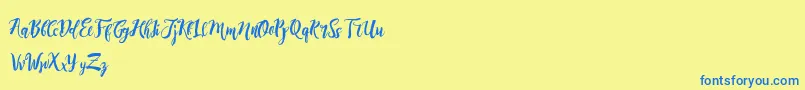 DirtylineRisingBrushFree Font – Blue Fonts on Yellow Background