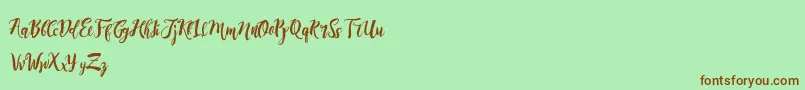 DirtylineRisingBrushFree Font – Brown Fonts on Green Background