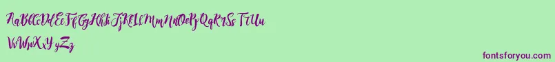 DirtylineRisingBrushFree-Schriftart – Violette Schriften auf grünem Hintergrund