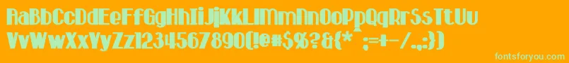 Weitere Informationen zur HastingsBold-Schriftart HastingsBold-Schriftart – Grüne Schriften auf orangefarbenem Hintergrund