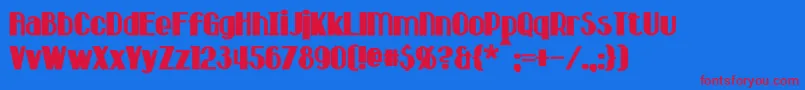 HastingsBold Font – Red Fonts on Blue Background