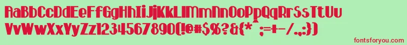 HastingsBold Font – Red Fonts on Green Background