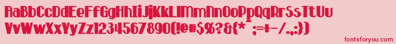 HastingsBold-Schriftart – Rote Schriften auf rosa Hintergrund