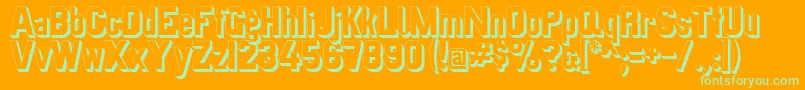 Preussischevi9ag2schatten Font – Green Fonts on Orange Background