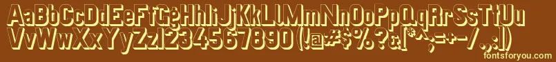 Preussischevi9ag2schatten Font – Yellow Fonts on Brown Background
