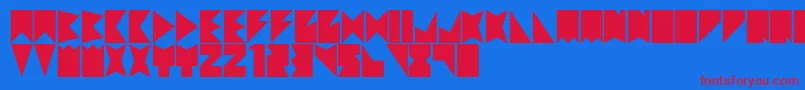 フォントAcute – 赤い文字の青い背景