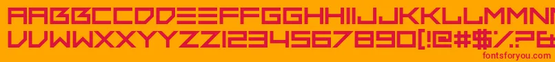 Fonte ThumbsDown – fontes vermelhas em um fundo laranja