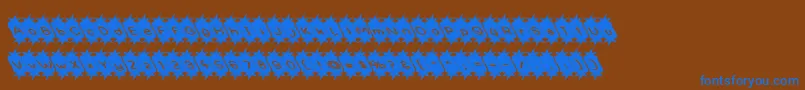 フォントOptimistic – 茶色の背景に青い文字
