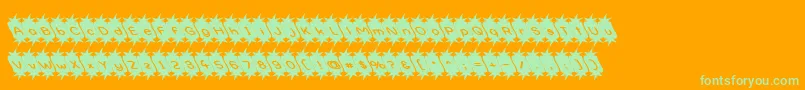 フォントOptimistic – オレンジの背景に緑のフォント
