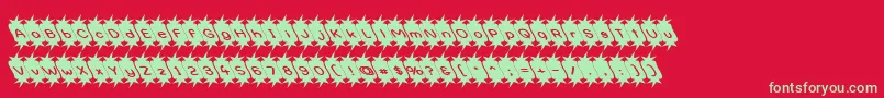フォントOptimistic – 赤い背景に緑の文字