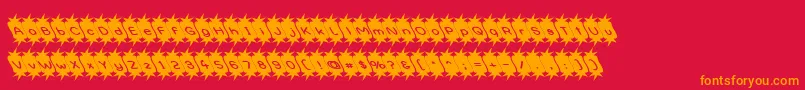 Optimistic-Schriftart – Orangefarbene Schriften auf rotem Hintergrund