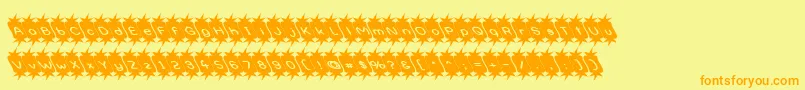 Optimistic-fontti – oranssit fontit keltaisella taustalla
