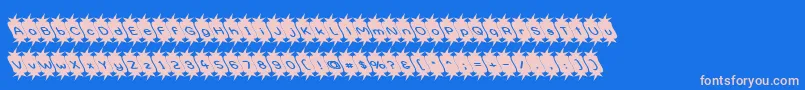 Optimistic-fontti – vaaleanpunaiset fontit sinisellä taustalla