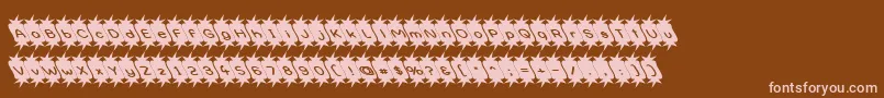 Optimistic-fontti – vaaleanpunaiset fontit ruskealla taustalla