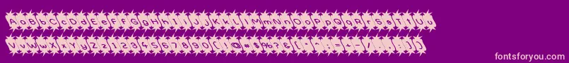 Optimistic-fontti – vaaleanpunaiset fontit violetilla taustalla