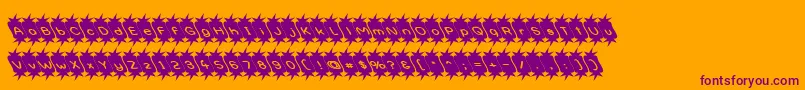 Police Optimistic – polices violettes sur fond orange