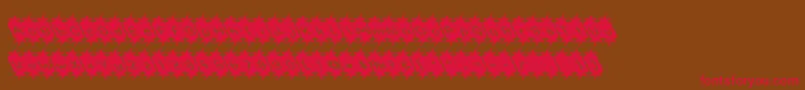 Czcionka Optimistic – czerwone czcionki na brązowym tle