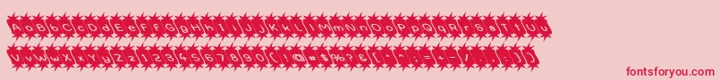 フォントOptimistic – ピンクの背景に赤い文字