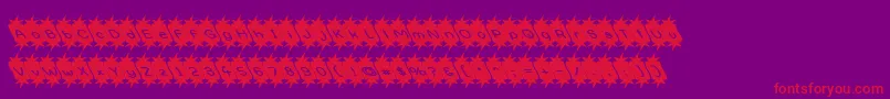 フォントOptimistic – 紫の背景に赤い文字