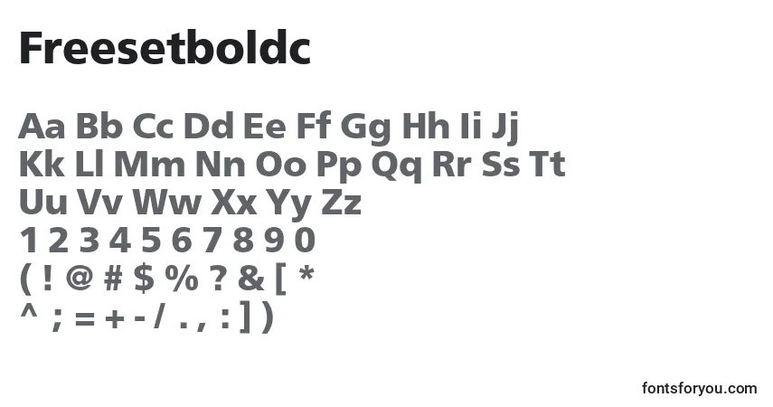 Schriftart Freesetboldc – Alphabet, Zahlen, spezielle Symbole