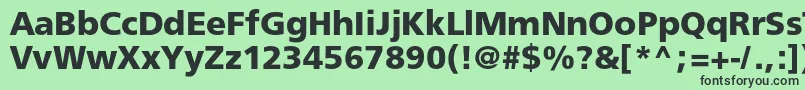 Шрифт Freesetboldc – чёрные шрифты на зелёном фоне