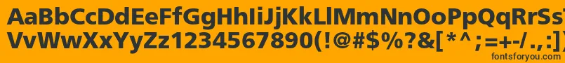 Czcionka Freesetboldc – czarne czcionki na pomarańczowym tle