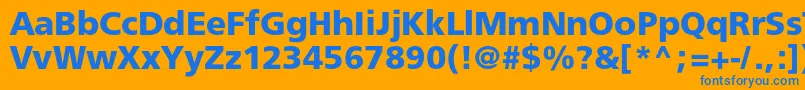 Freesetboldc Font – Blue Fonts on Orange Background