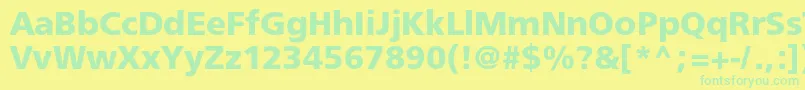Freesetboldc Font – Green Fonts on Yellow Background